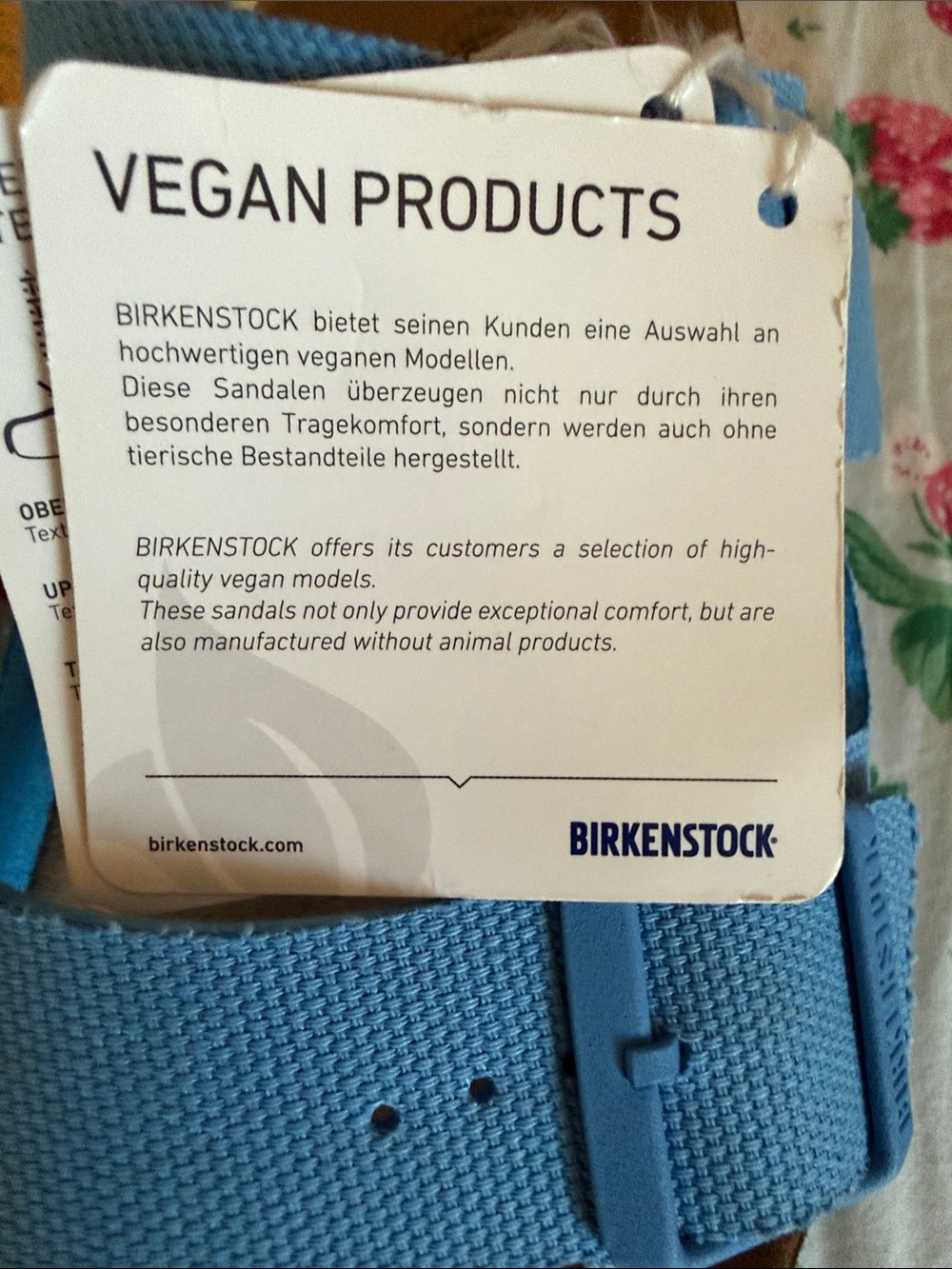 Arizona Birkenstock, vegan Light Blue Two-Buckle Slide Sandals - Picture 3 of 5